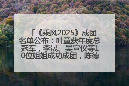 《乘风2025》成团名单公布：叶童获年度总冠军，李晟、吴宣仪等10位姐姐成功成团，陈德容获年度高光人物