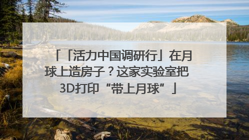 「活力中国调研行」在月球上造房子？这家实验室把3D打印“带上月球”