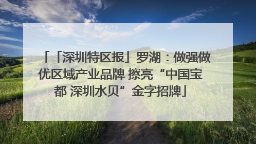 「深圳特区报」罗湖：做强做优区域产业品牌 擦亮“中国宝都 深圳水贝”金字招牌