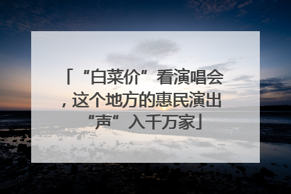 “白菜价”看演唱会，这个地方的惠民演出“声”入千万家