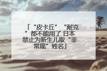 “皮卡丘”“耐克”都不能用了 日本禁止为新生儿取“非常规”姓名