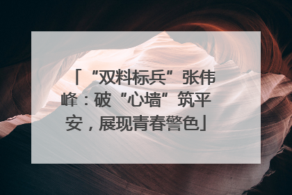 “双料标兵”张伟峰：破“心墙”筑平安，展现青春警色