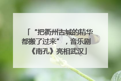 “把衢州古城的精华都搬了过来”，音乐剧《南孔》亮相武汉
