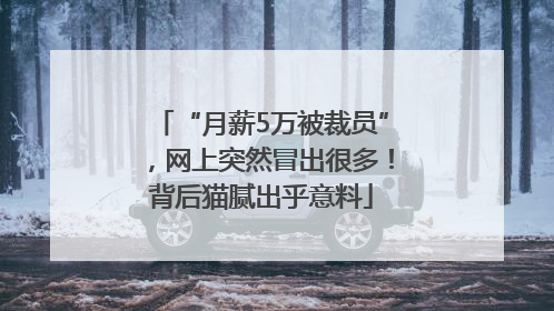 “月薪5万被裁员”，网上突然冒出很多！背后猫腻出乎意料