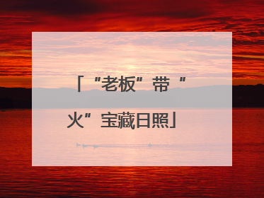 “老板”带“火”宝藏日照