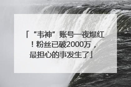 “韦神”账号一夜爆红！粉丝已破2000万，最担心的事发生了
