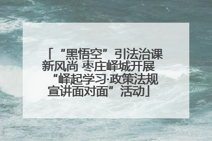 “黑悟空”引法治课新风尚 枣庄峄城开展“峄起学习·政策法规宣讲面对面”活动