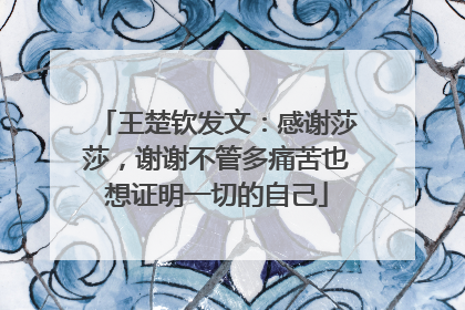 王楚钦发文：感谢莎莎，谢谢不管多痛苦也想证明一切的自己
