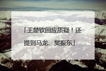 王楚钦回应质疑！还提到马龙、樊振东