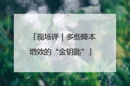 现场评｜多些降本增效的“金钥匙”