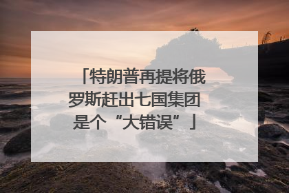 特朗普再提将俄罗斯赶出七国集团是个“大错误”