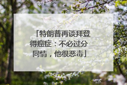 特朗普再谈拜登得癌症：不必过分同情，他很恶毒