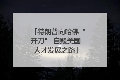 特朗普向哈佛“开刀” 自毁美国人才发展之路