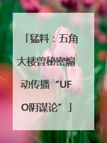 猛料：五角大楼曾秘密煽动传播“UFO阴谋论”