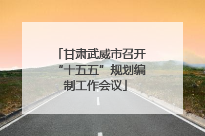 甘肃武威市召开“十五五”规划编制工作会议