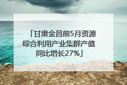 甘肃金昌前5月资源综合利用产业集群产值同比增长27%