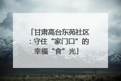甘肃高台东苑社区：守住“家门口”的幸福“食”光
