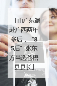 由广东调赴广西两年多后，“85后”张东方当选苍梧县县长