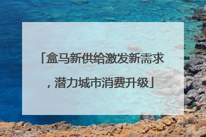 盒马新供给激发新需求，潜力城市消费升级