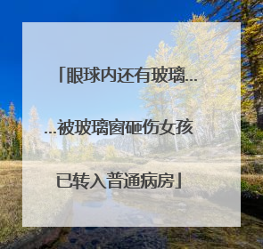 眼球内还有玻璃……被玻璃窗砸伤女孩已转入普通病房