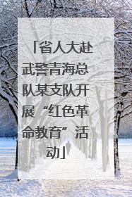 省人大赴武警青海总队某支队开展“红色革命教育”活动