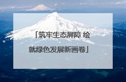 筑牢生态屏障 绘就绿色发展新画卷