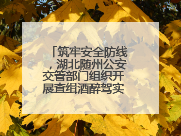 筑牢安全防线，湖北随州公安交管部门组织开展查缉酒醉驾实战演练活动