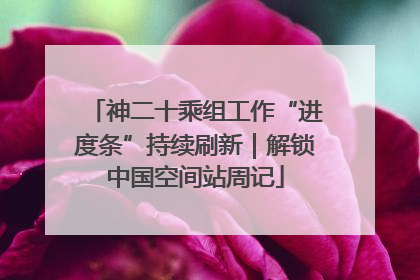 神二十乘组工作“进度条”持续刷新｜解锁中国空间站周记