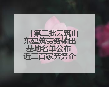 第二批云筑山东建筑劳务输出基地名单公布 近二百家劳务企业入驻