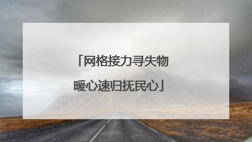 网格接力寻失物 暖心速归抚民心