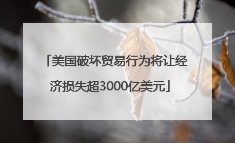 美国破坏贸易行为将让经济损失超3000亿美元