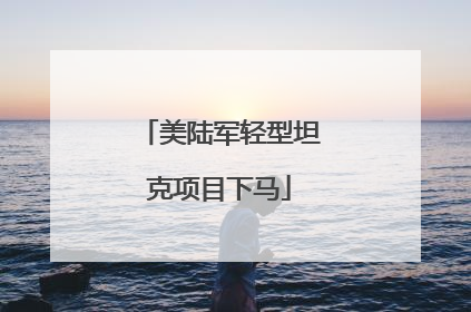 美陆军轻型坦克项目下马