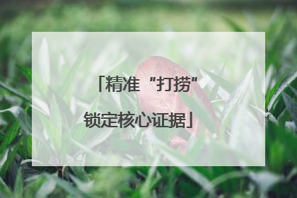 精准“打捞”锁定核心证据