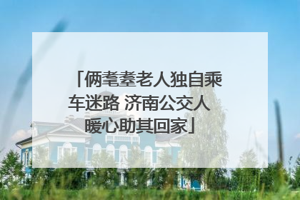 俩耄耋老人独自乘车迷路 济南公交人暖心助其回家