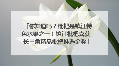 你知道吗？枇杷是镇江特色水果之一！镇江枇杷喜获长三角精品枇杷推选金奖