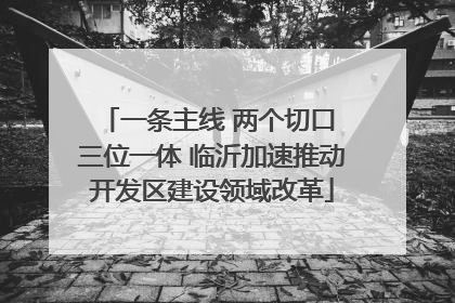 一条主线 两个切口 三位一体 临沂加速推动开发区建设领域改革