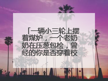 一辆小三轮上摆着煤炉，一个老奶奶在压葱包桧，曾经的你是否穿着校服等着吃