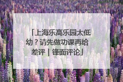 上海乐高乐园太低幼？请先做功课再给差评｜锋面评论