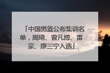 中国男篮公布集训名单，周琦、曾凡博、雷蒙、廖三宁入选