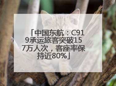 中国东航：C919承运旅客突破157万人次，客座率保持近80%