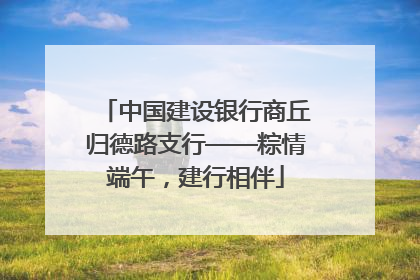 中国建设银行商丘归德路支行——粽情端午，建行相伴