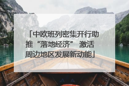 中欧班列密集开行助推“落地经济” 激活周边地区发展新动能