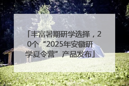 丰富暑期研学选择，20个“2025年安徽研学夏令营”产品发布