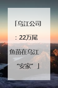 乌江公司：22万尾鱼苗在乌江“安家”
