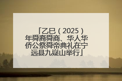 乙巳（2025）年舜裔舜商、华人华侨公祭舜帝典礼在宁远县九嶷山举行