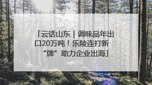 云话山东｜调味品年出口20万吨！乐陵连打新“牌”助力企业出海