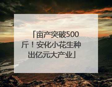 亩产突破500斤！安化小花生种出亿元大产业