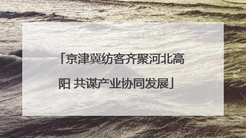 京津冀纺客齐聚河北高阳 共谋产业协同发展