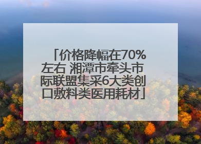 价格降幅在70%左右 湘潭市牵头市际联盟集采6大类创口敷料类医用耗材