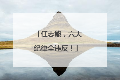 任志能，六大纪律全违反！